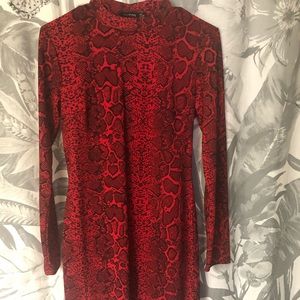 Snake skin printed dress